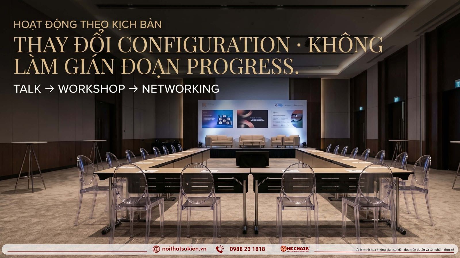 Doi cau hinh sanh hoi thao tu talk sang workshop chu U sang networking trong ngay