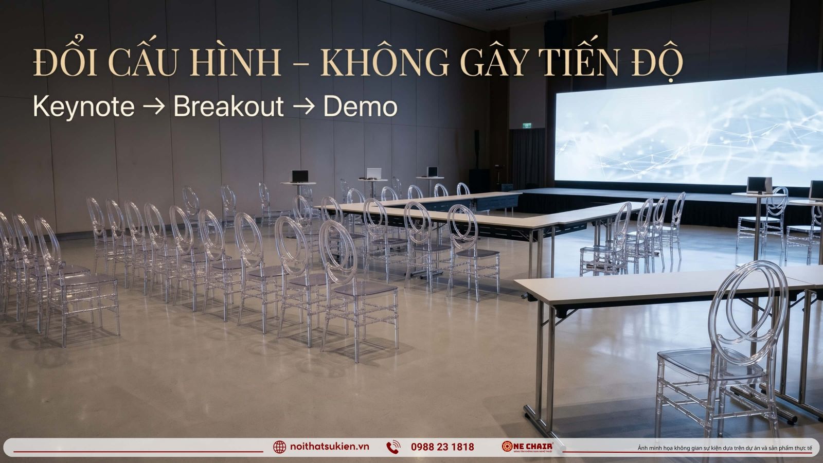 Doi cau hinh su kien cong nghe tu keynote sang breakout ky thuat sang khu demo trong ngay