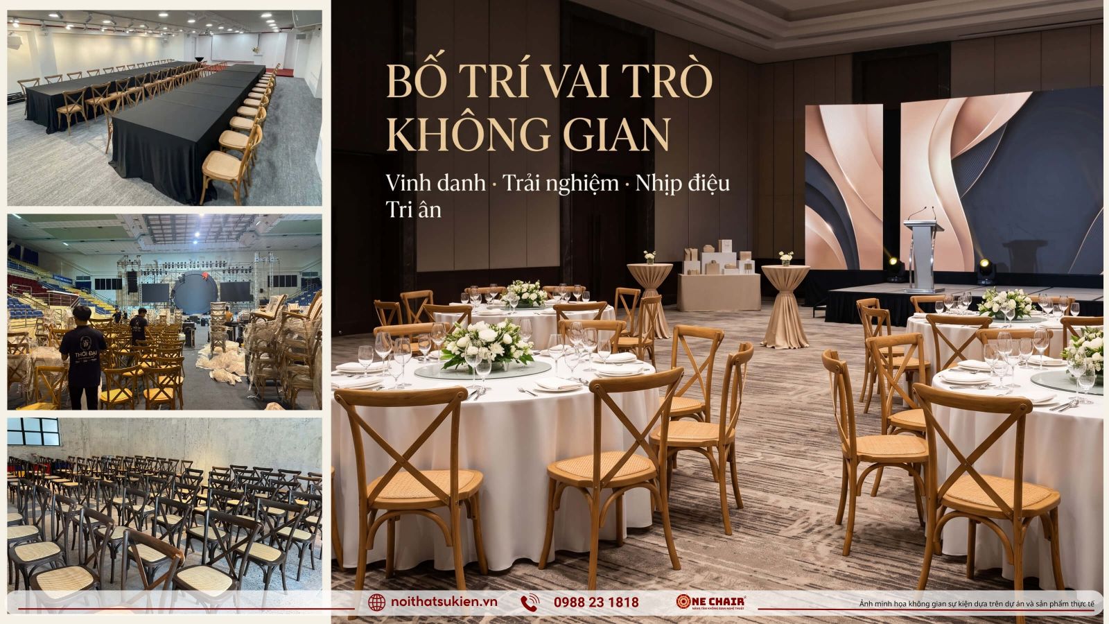 Cac khu vuc noi that hoi nghi khach hang tu san khau vinh danh ban tiec den khu trai nghiem