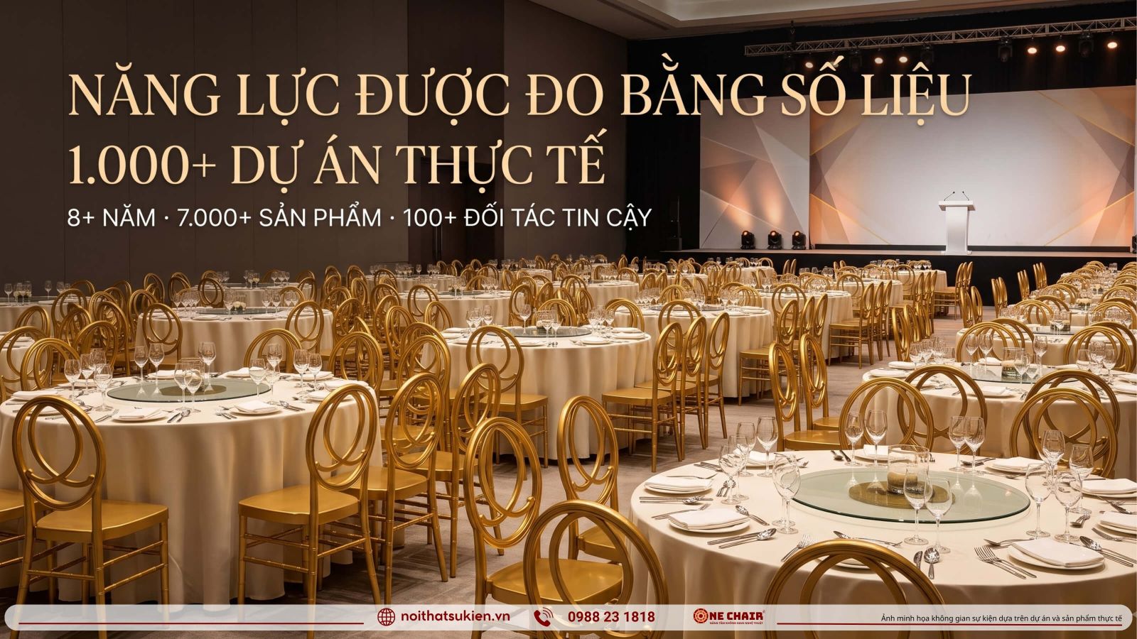 Mot buoi gala doanh nghiep da dung noi that theo vai tro khong gian