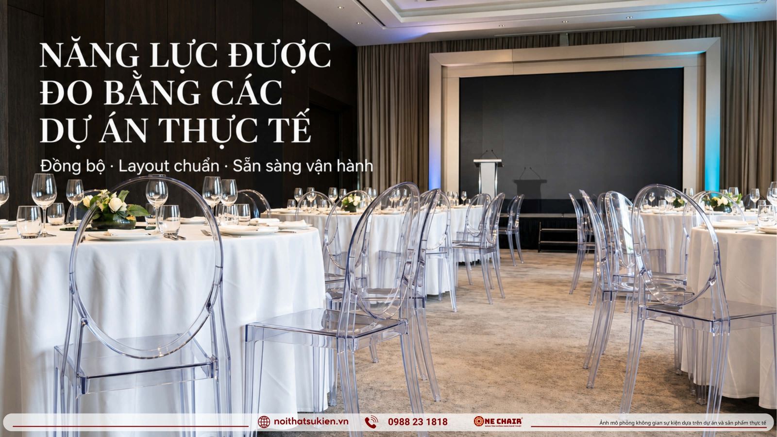 Mot buoi gala cong ty cong nghe da dung noi that theo vai tro khong gian