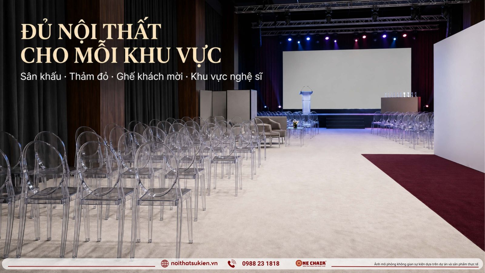 Cac khu vuc noi that gala giai tri tu san khau trao giai tham do den ghe khan gia va khu nghe si