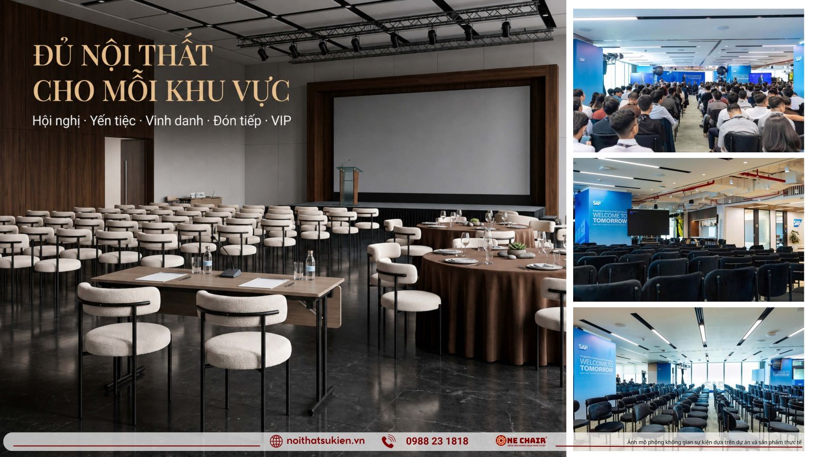 Cac khu vuc noi that gala y te tu ghe hoi nghi ban tiec san khau tri an den khu dang ky dai bieu