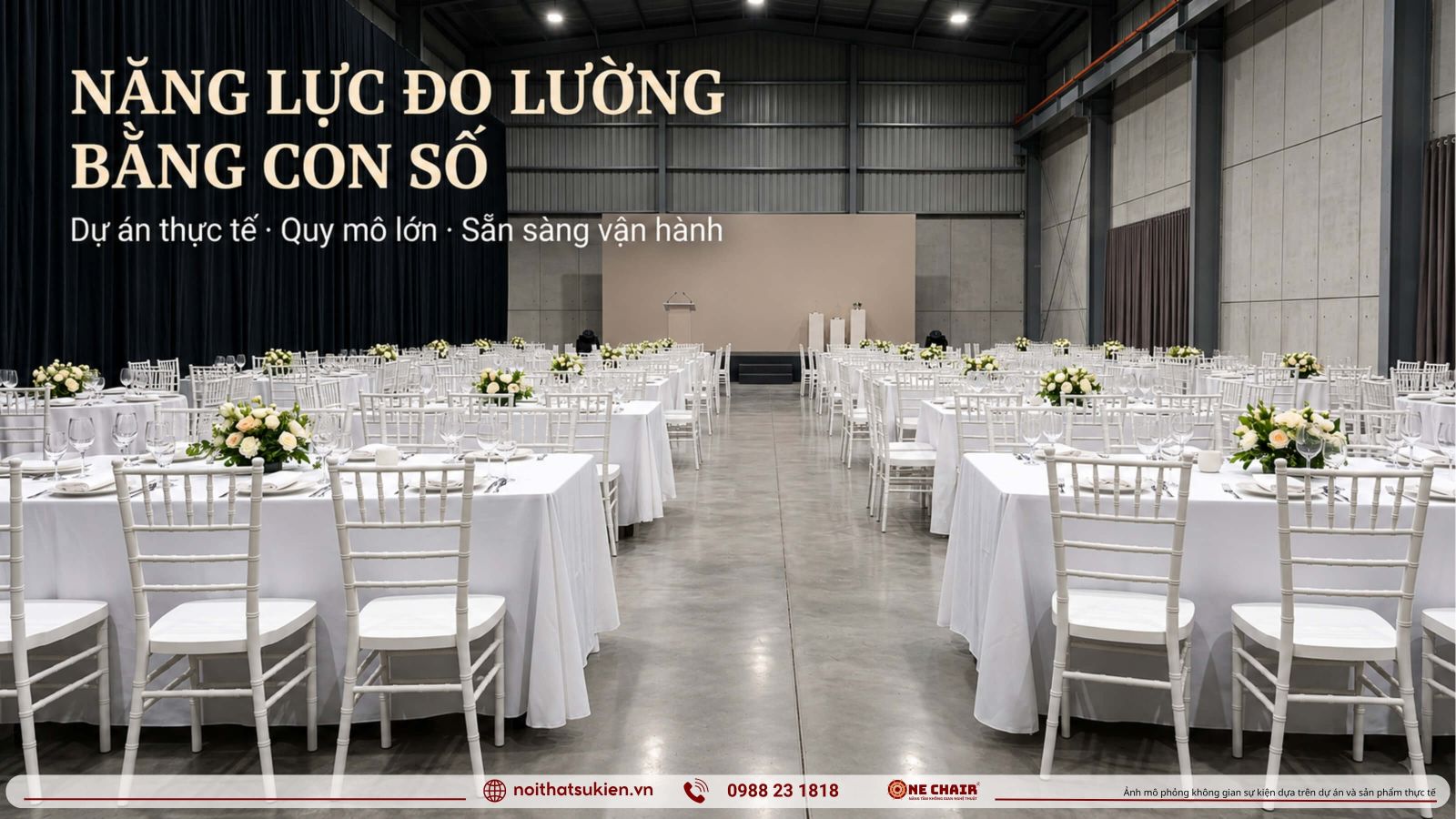 Mot buoi gala tri an nganh san xuat cong nghiep da dung noi that theo vai tro khong gian
