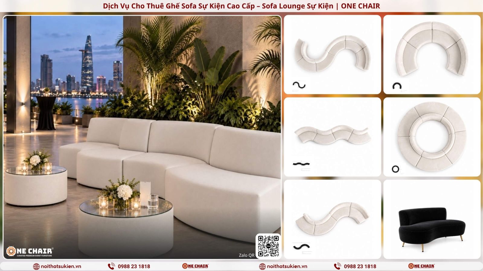 cho thuê sofa sự kiện - sofa cong module