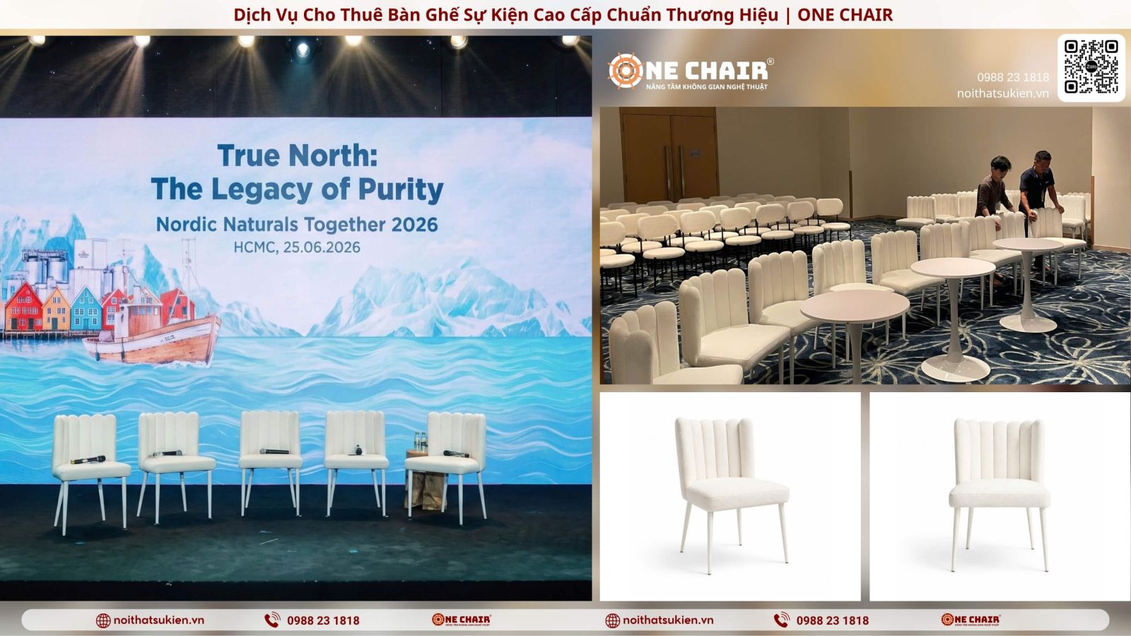 Thuê bàn ghế tiệc gala – bàn tròn và ghế Velvet – ONE CHAIR