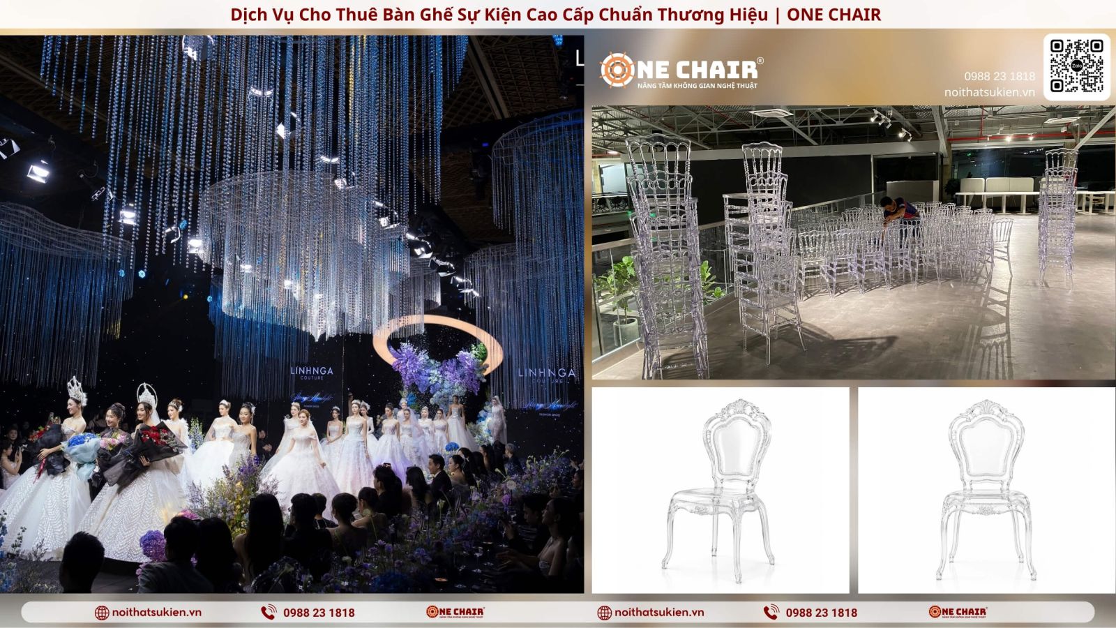 Kho bàn ghế sự kiện ONE CHAIR tại TP.HCM – xếp theo dòng sản phẩm