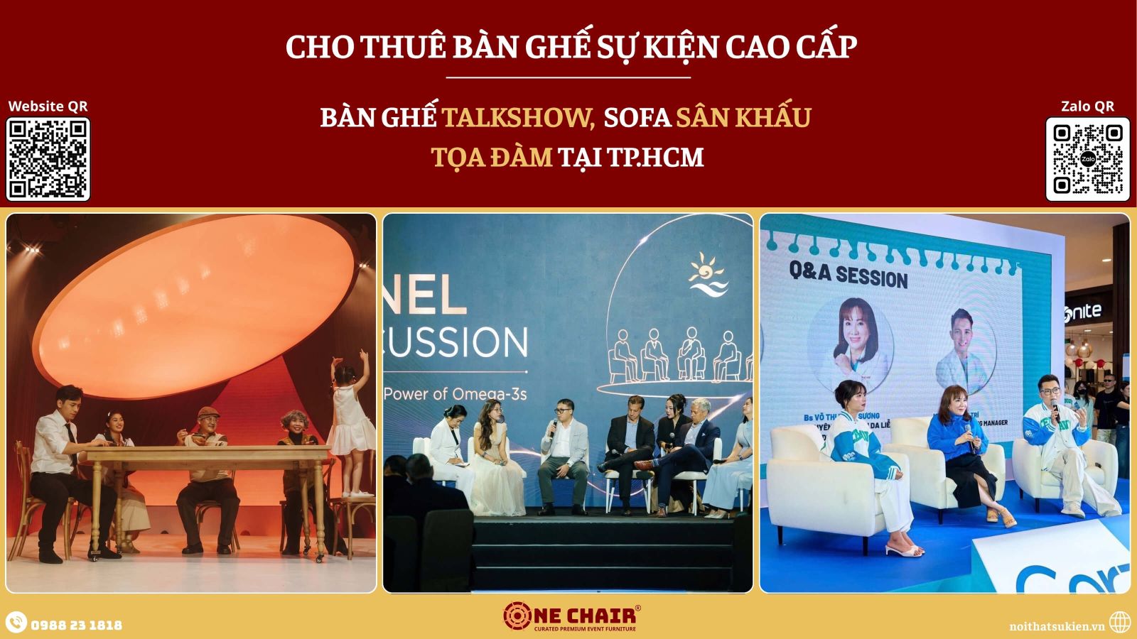 Cho thue ban ghe talkshow sofa san khau toa dam tai TP.HCM sofa don va ban tra cho dien gia