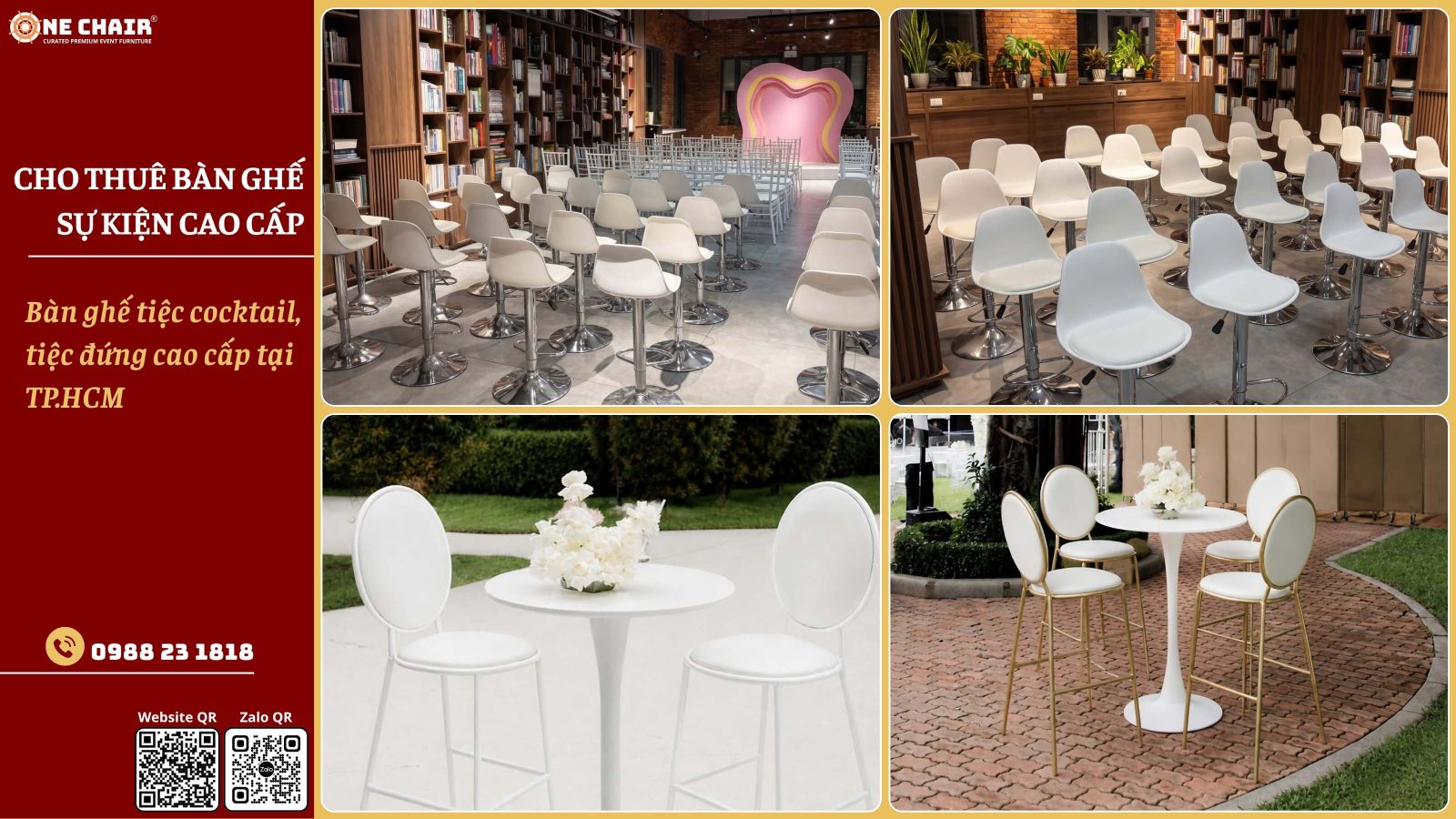 Ban cocktail dung ghe bar va sofa lounge cho tiec cocktail doanh nghiep