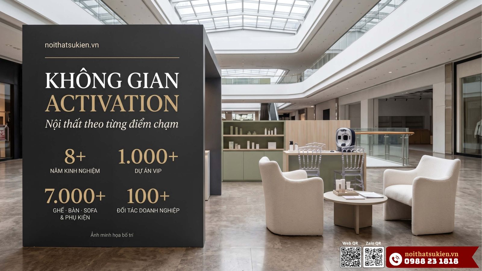 Activation CeraVe trong trung tam thuong mai sofa don va ghe Napoleon trong suot