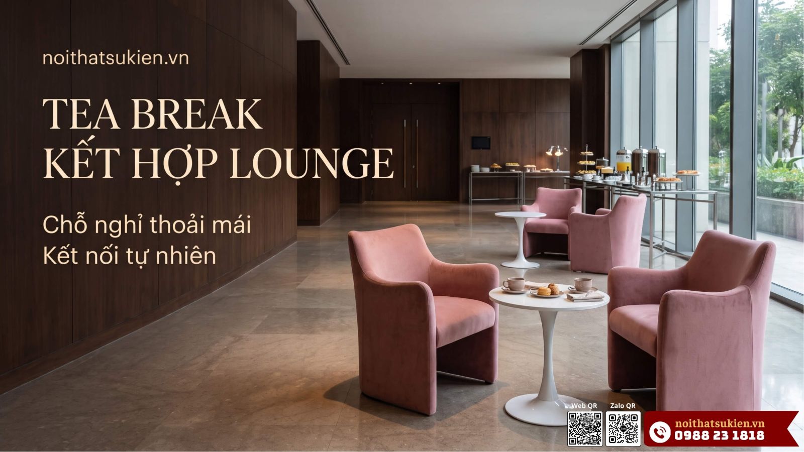 Khu tiep khach va cocktail tren du thuyen voi ban cocktail chieu cao dung chia thanh nhieu diem dung
