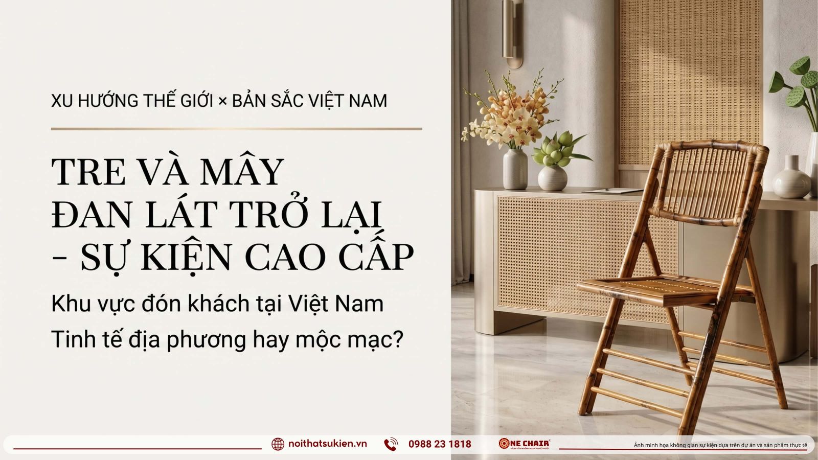 Vach dan may tre thu cong lam diem nhan khu don khach su kien cao cap