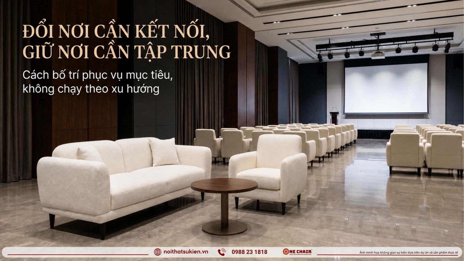 Bo tri lounge cho gala networking va khan phong cho hoi nghi trong su kien Viet