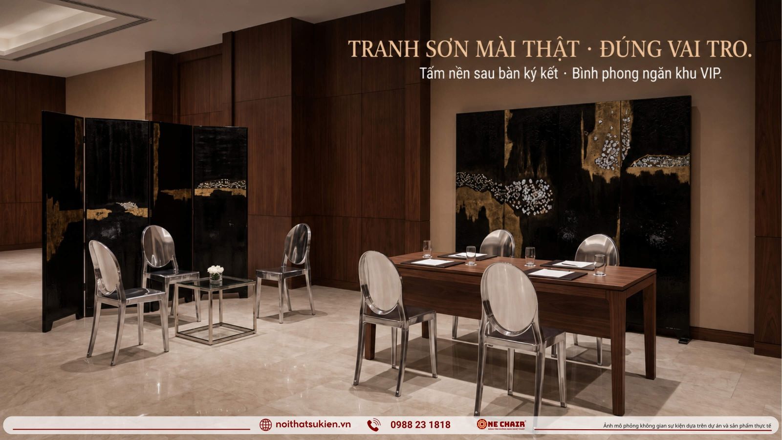 Panel son mai that lam diem nhan sau ban ky va binh phong chia khu VIP su kien