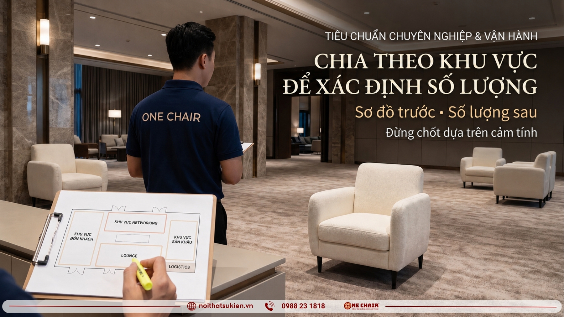 Sơ đồ bố trí sự kiện được đánh dấu từng khu để quy ra số lượng bàn ghế theo khu