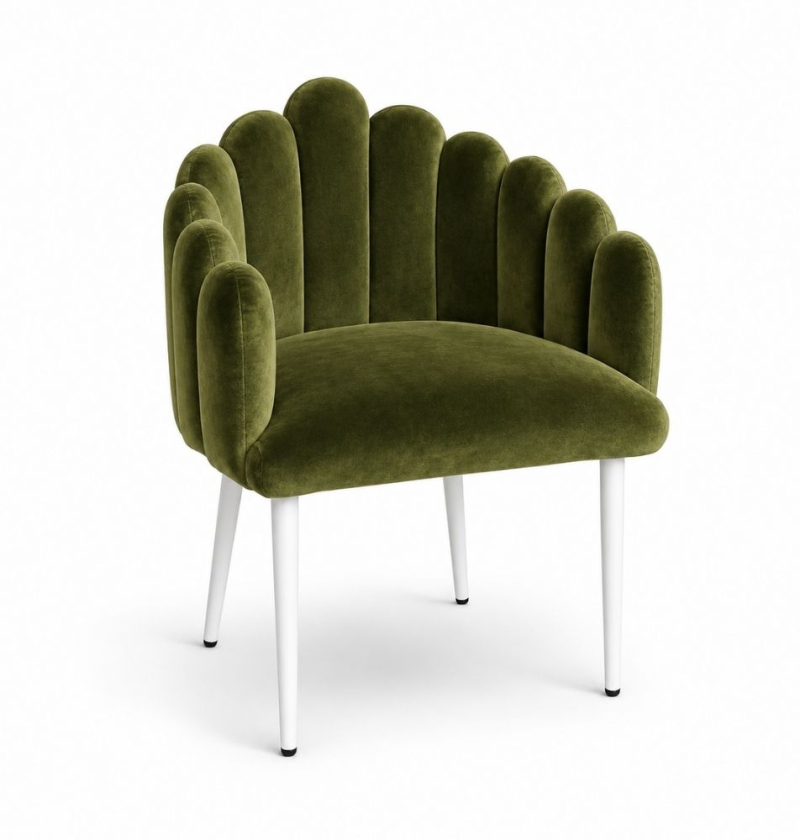 Ghế Bloom Armchair - Nhung Xanh Olive