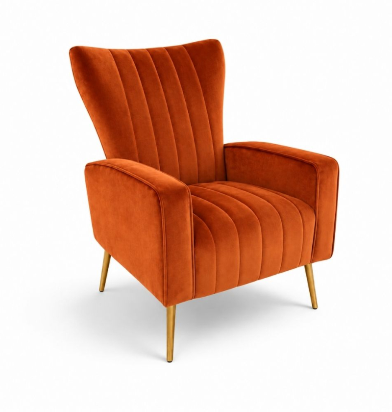 Ghế Sofa Armchair Aria - Nhung Cam Đất