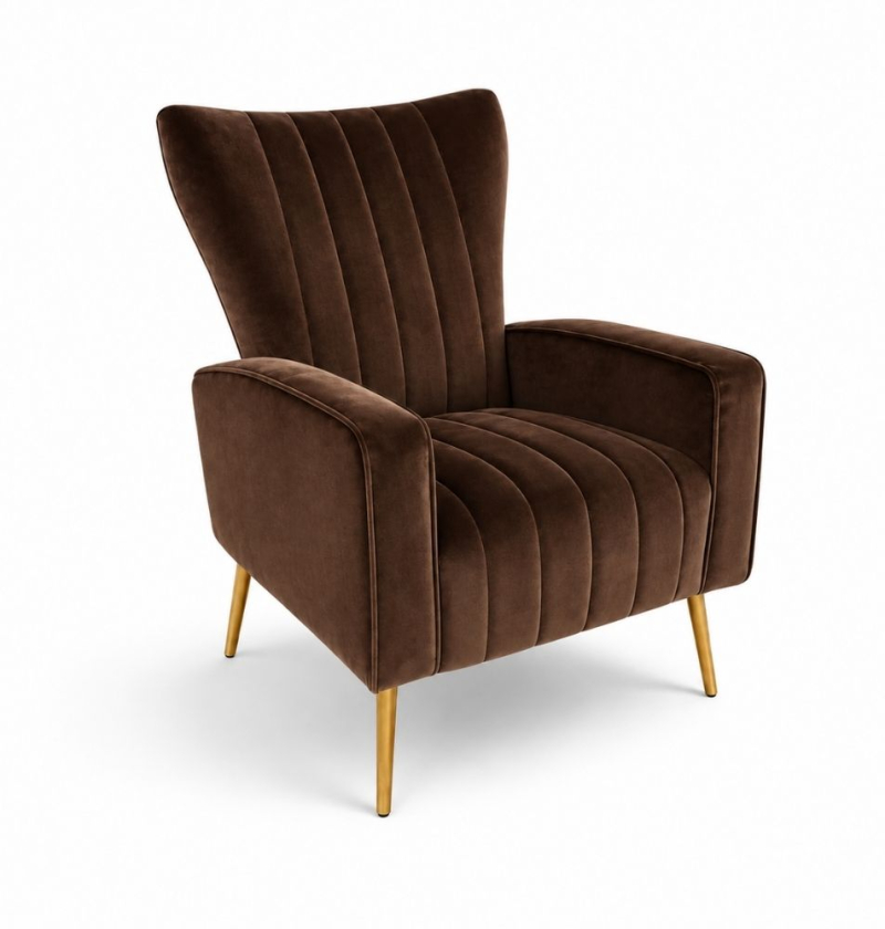 Ghế Sofa Armchair Aria - Nhung Nâu Chocolate