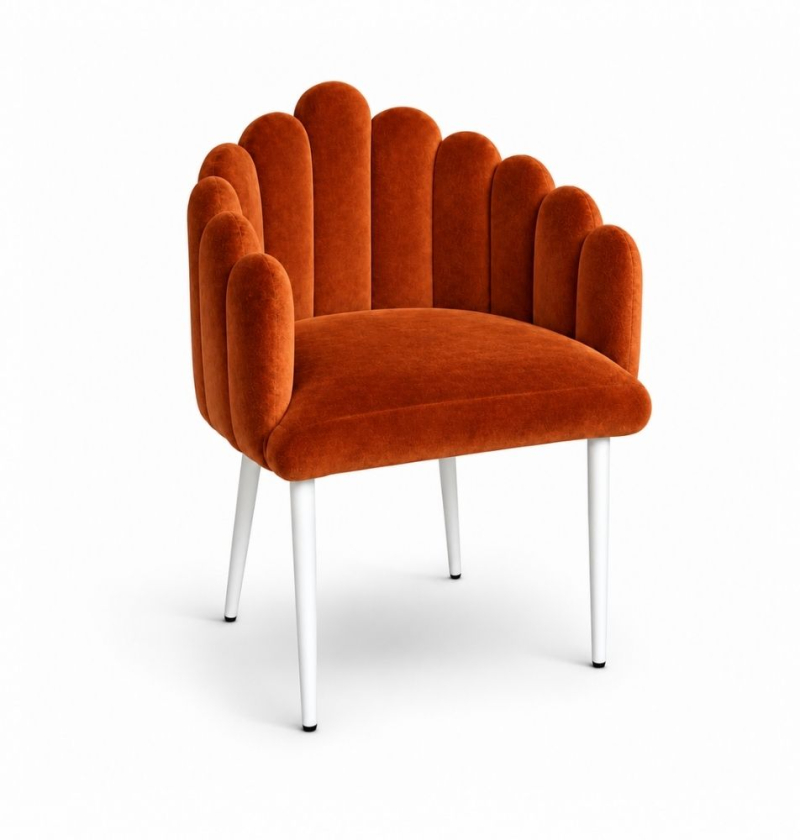 Ghế Bloom Armchair - Nhung Cam Đất