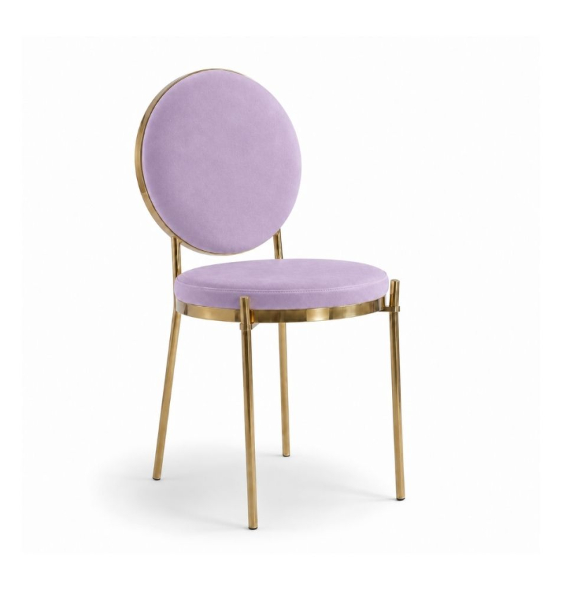 Ghế Moon Mạ Vàng Bóng - Nhung Tím Lilac