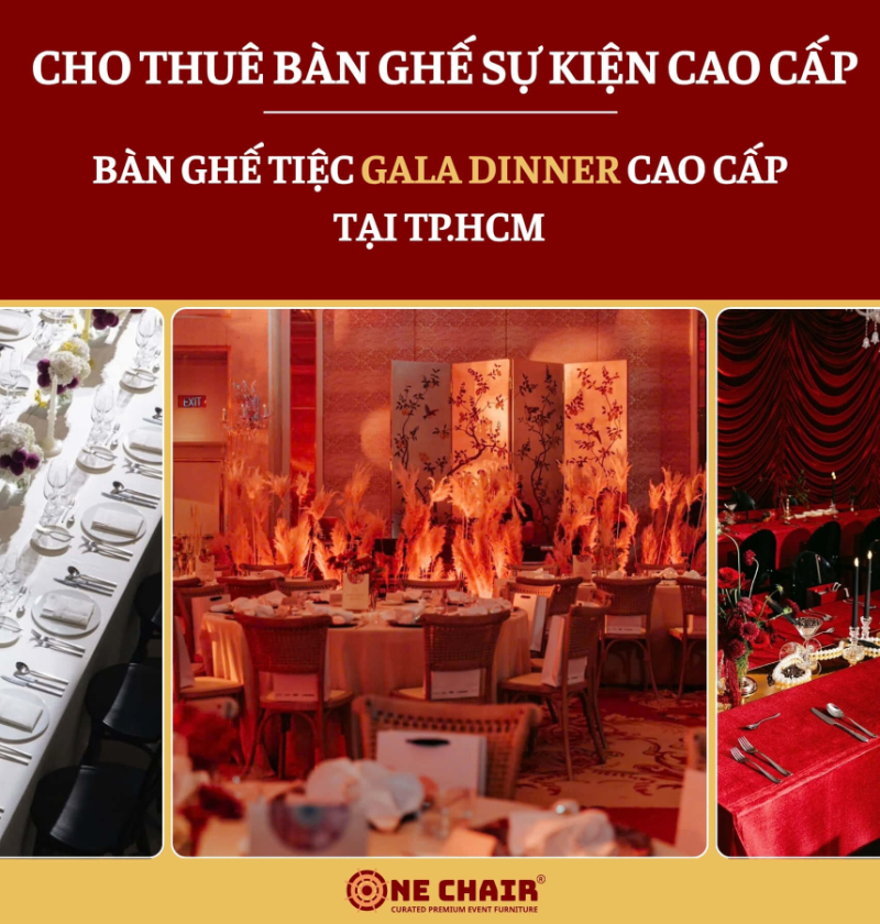 Cho thuê bàn ghế tiệc gala dinner cao cấp tại TP.HCM