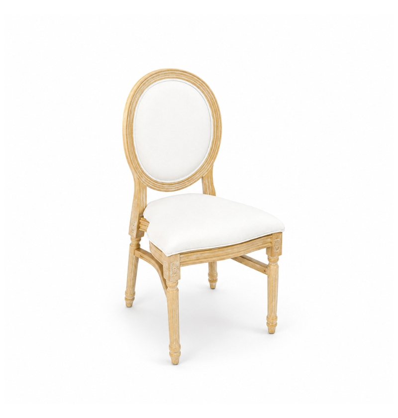 Ghế Louis XVI Lưng Phủ Da 