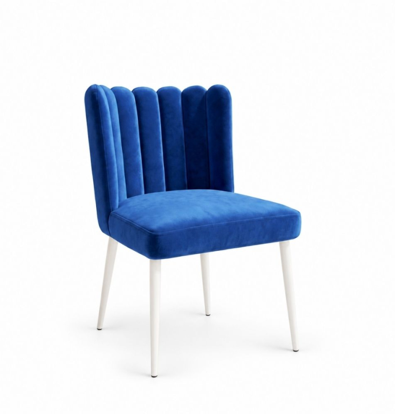 Ghế Nệm Vải Tulip - Xanh Cobalt