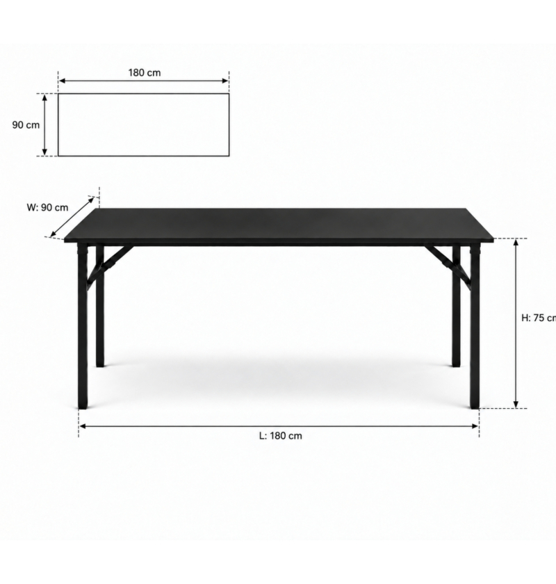 Bàn Sự Kiện Chữ Nhật - 180 × 90 cm