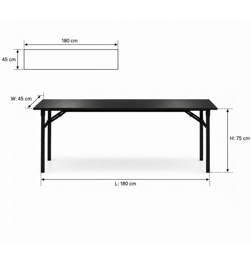 Bàn Sự Kiện Chữ Nhật - 180 × 45 cm