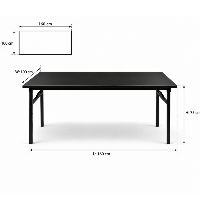 Bàn Sự Kiện Chữ Nhật - 160 × 100 cm