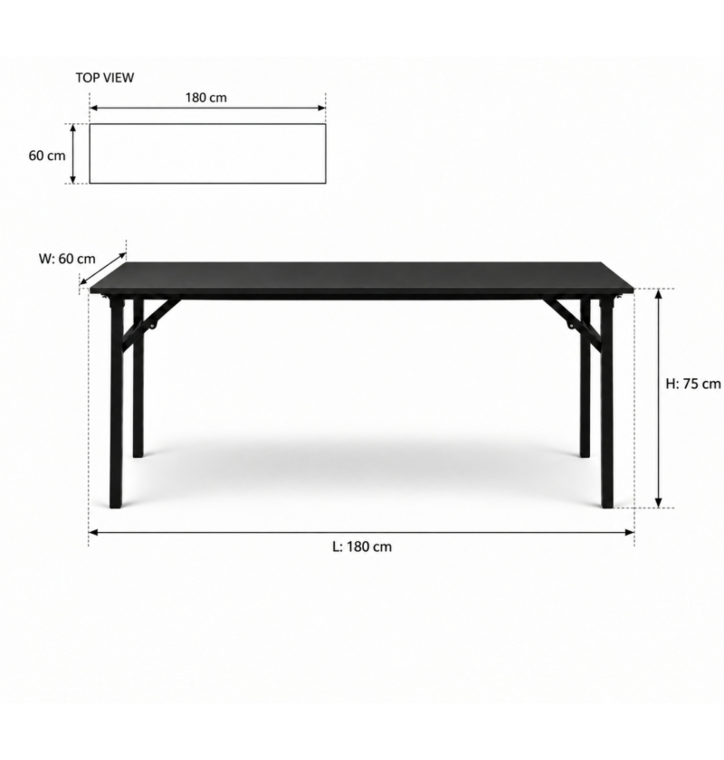 Bàn Sự Kiện Chữ Nhật - 180 × 60 cm