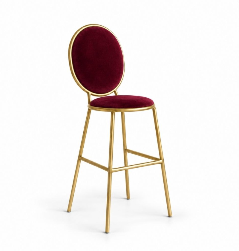 Ghế Shell Bar - Nhung Đỏ Burgundy