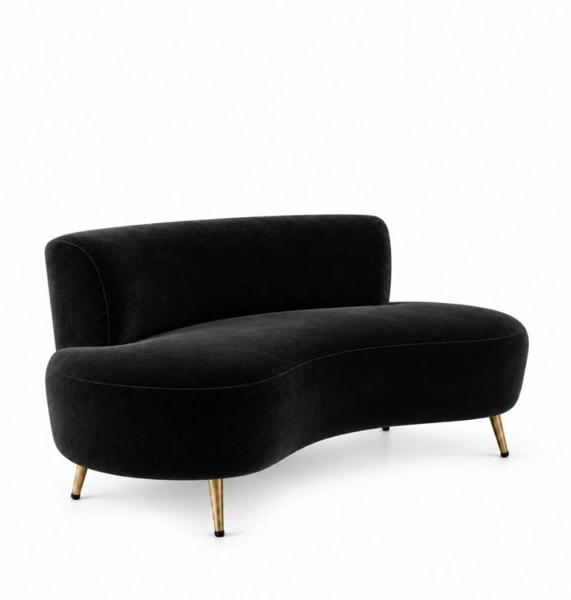 Sofa Cong Flow - Nhung Đen