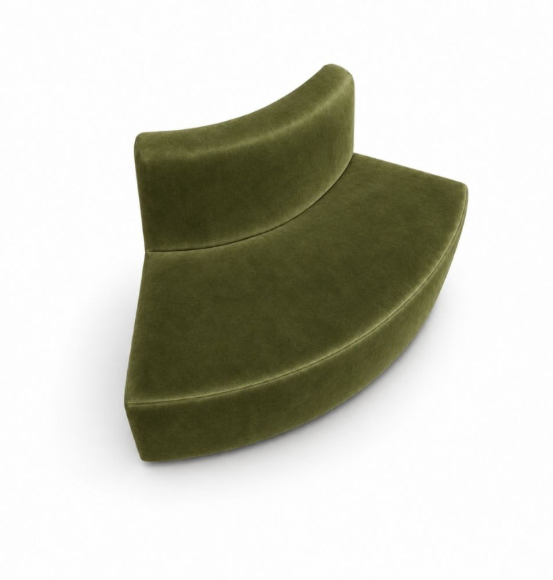 Sofa Module Lưng Nhỏ - Nhung Xanh Olive