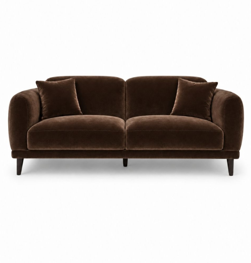 Sofa Đôi Lounge - Nhung Nâu Chocolate